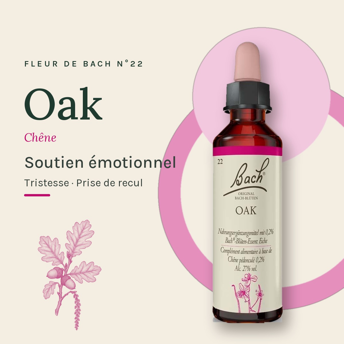 Flacon 20 ml Fleur de Bach originale n° 22 Oak