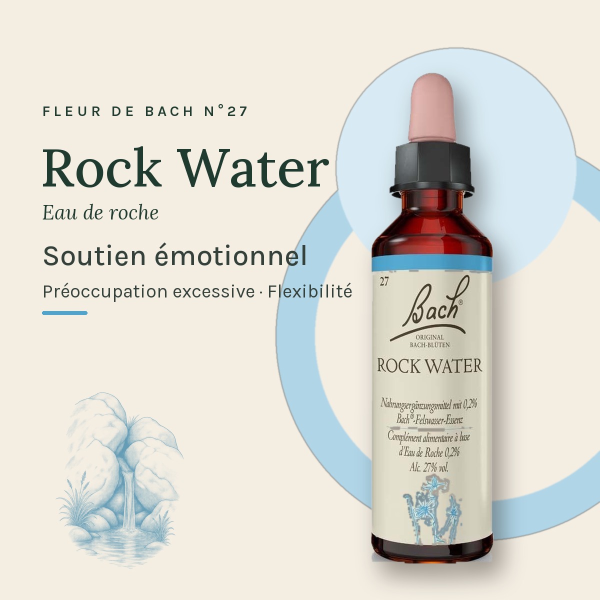 Flacon 20 ml Fleur de Bach originale n° 27 Rock Water